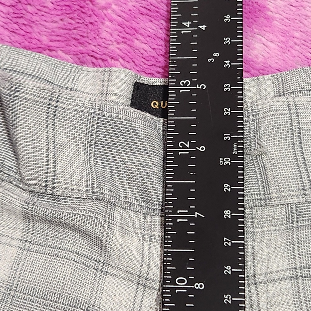Quiksilver Board Shorts Men's 32 Plaid Gray Regular Fit Button Zip Closure - Picture 9 of 10